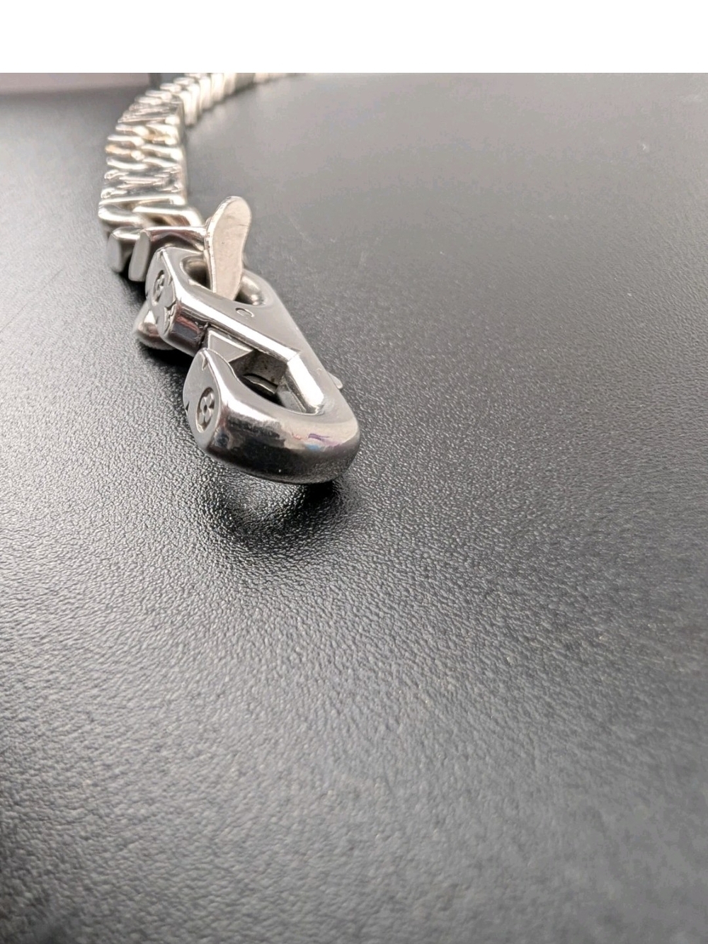 Louis Vuitton Silver-Tone Curb Bracelet with Monogram Panels - Picture 6 of 7